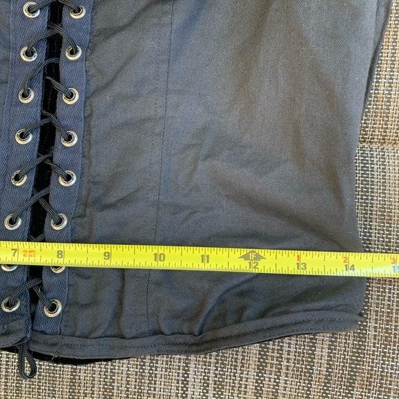 Vintage Ralph Lauren Black Velvet Rayon Lace Up Corset Union Made - Picture 16 of 16